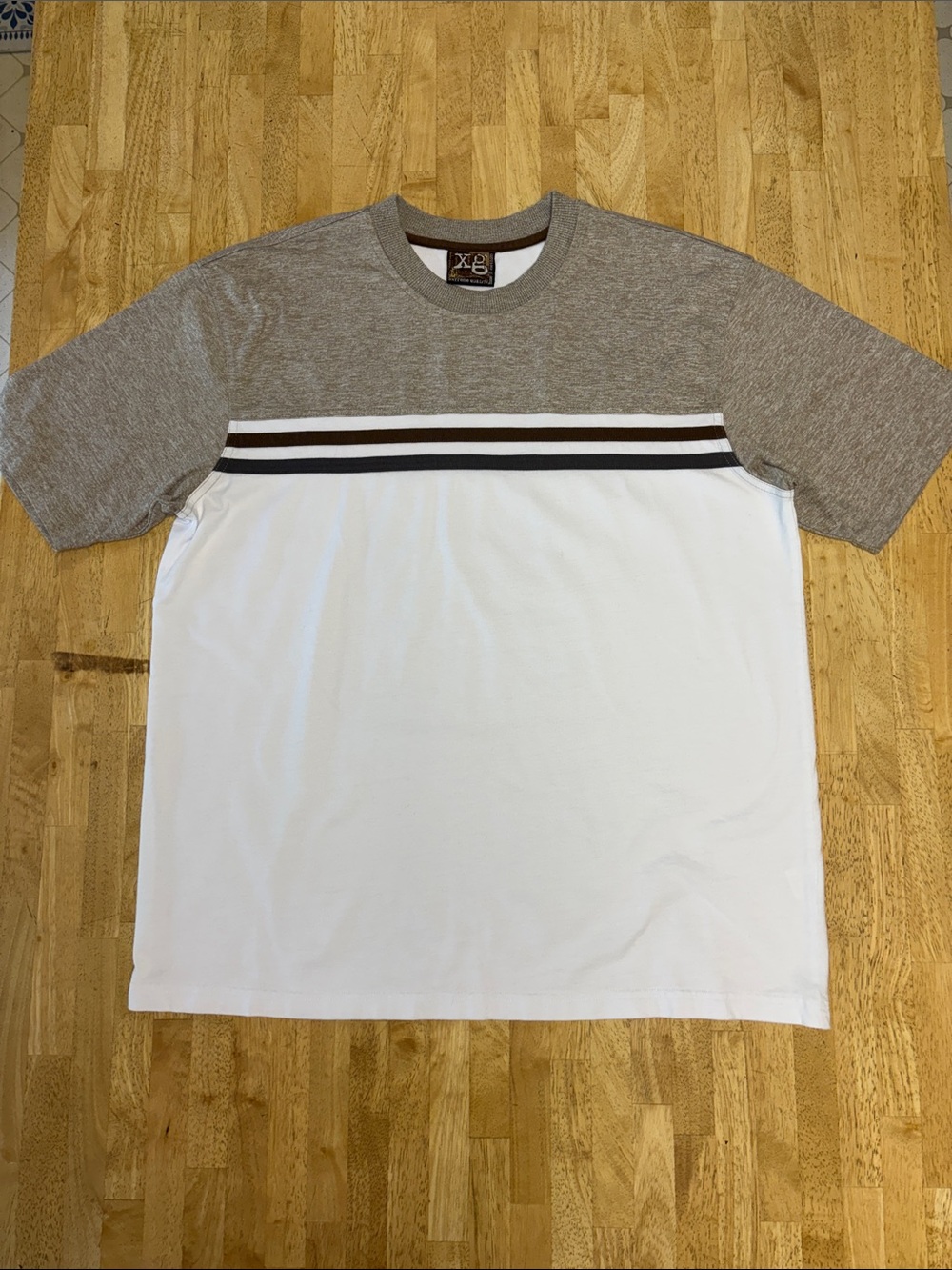 Vintage Y2K XG Extreme Quality Colorblock Striped Shirt Large L Skater Grunge